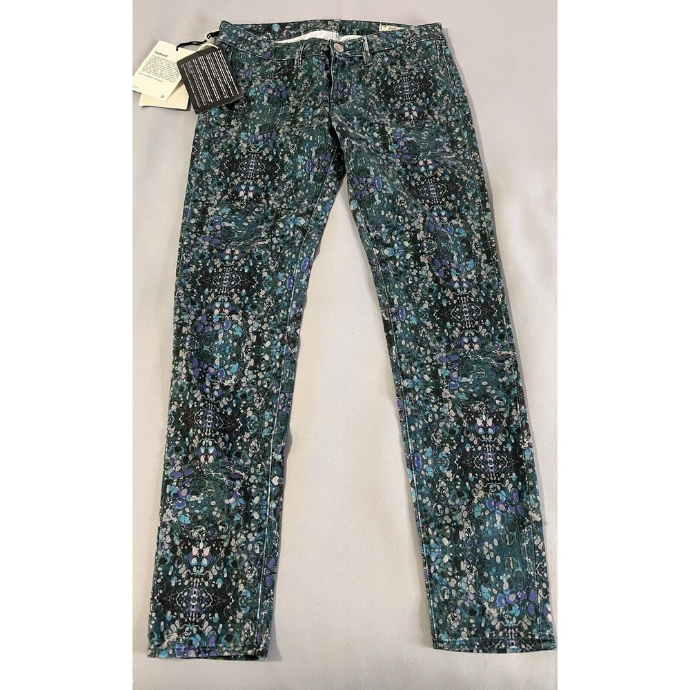Haikure New Montreal Jeans Made In Italy Sz 30 Print Heart Blue NWT
